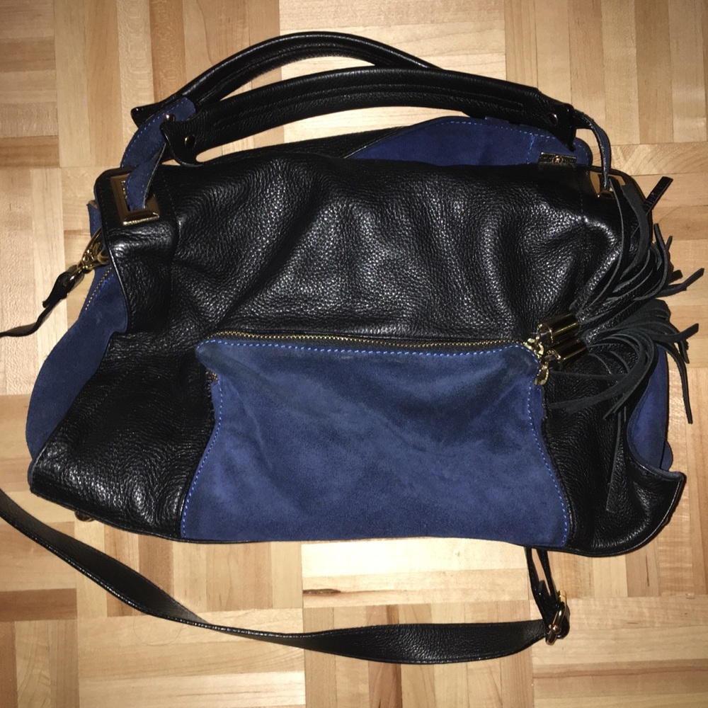 Sandro Black and Blue Tote
